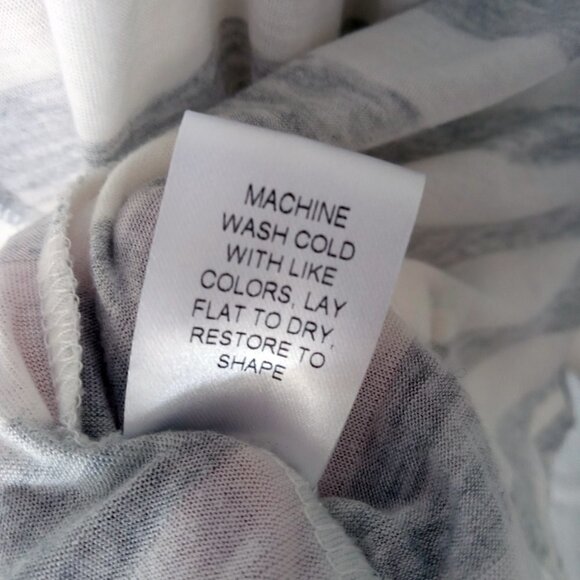 W118 by WALTER BAKER Longline Grey & White Striped Waterfall Open Cardigan L - Picture 11 of 12